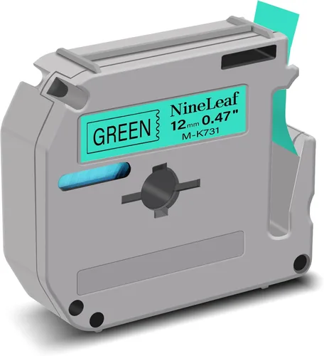 Miniatura 12 de NineLeaf Paquete de 1 cinta de etiquetas compatible con Brother P-Touch M MK521 M-K521 M521 Negro sobre azul 3/8 pulgadas (0.354 in) x 26.2 pies