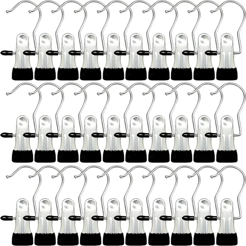 Perchas para botas para armario, paquete de 30 clips para colgar ropa para lavandería, clips para colgar toallas, organizador de botas para el hogar