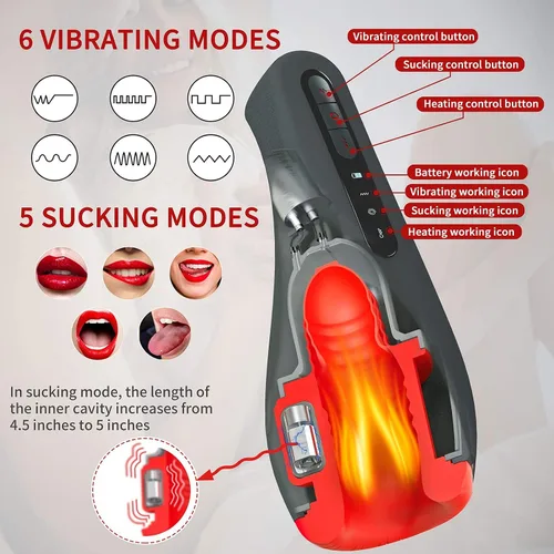 Miniatura 2 de OTOUCH Masturbador masculino automático, OLED Displayer Taza de masturbación masculina con 5 succiones y 6 vibraciones y función de calentamiento