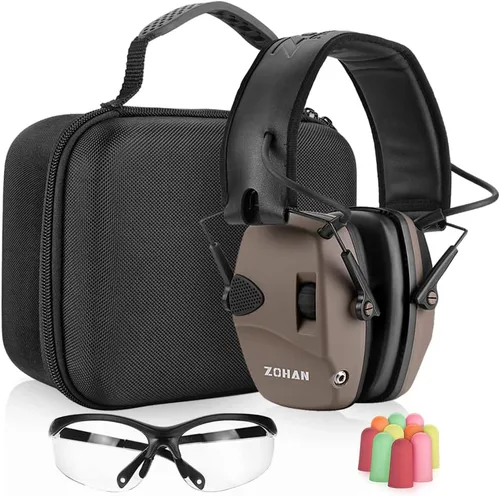 Miniatura 18 de ZOHAN EM054 Electronic Ear Protection for Shooting Range with Sound Amplification Noise Reduction, Ear Muffs for Gun Range a1-Negro