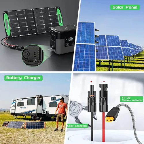 Miniatura 6 de Cable de extensión solar a XT60, adaptador solar de alimentación de 11 pies para Anker Powerhouse ECOFLOW River 2 Pro Max River Cable de carga