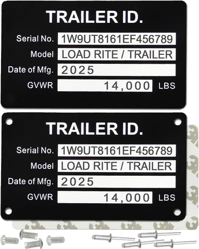Entrega más rápida de 3 a 6 días - Placa de número VIN para remolque, placas de identificación de remolque personalizadas, reemplazo de etiqueta de