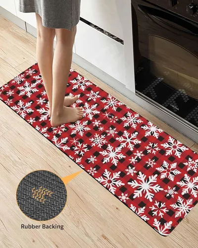 Miniatura 3 de Tapete de baño de copos de nieve de Navidad para bañera, antideslizante, de secado rápido y absorbente, tierra de diatomeas, fregadero de ducha