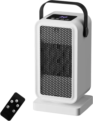 Miniatura 8 de Calentador de espacio pequeño para uso en interiores, calentador de escritorio portátil con calor instantáneo de 2 segundos, calefacción de Blanco