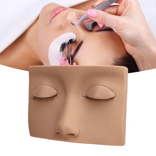 Miniatura 5 de Cabeza de maniquí de pestañas, cabeza de maniquí de pestañas de repuesto de silicona extraíble, extensión de pestañas, práctica de entrenamiento