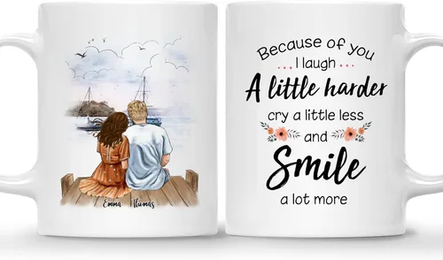 Gossby Taza de café personalizada para parejas, regalo personalizado para pareja, con diseño, nombre, aniversario, día de San Valentín, regalo de