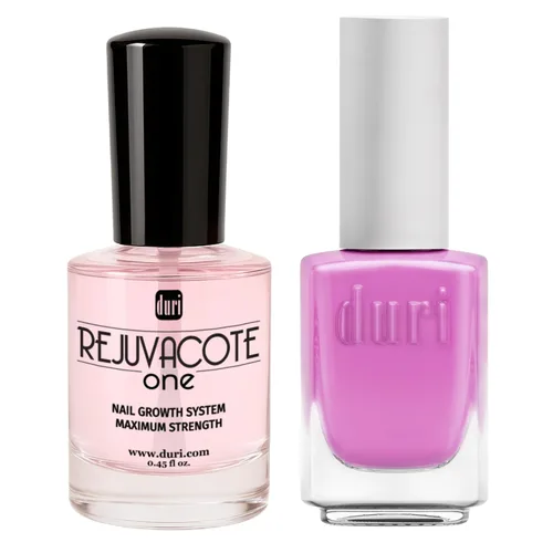 Miniatura 8 de Duri Rejuvacote 1 Nail Growth System + 791 Berry Margarita Neon Purple Nail Polish Bundle - Nail Strengthener & Bold Semi-Matte Color Duo, Summer