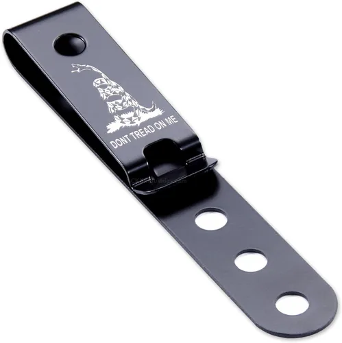 Miniatura 15 de HolsterSmith - Clip universal de metal para cinturón para hacer fundas, modelo 5, (3 agujeros), color negro táctico