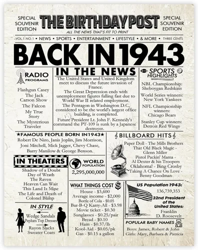 Miniatura 54 de Póster de cumpleaños 96 sin marco, periódico Back In 1930, regalos de feliz cumpleaños 96 para hombres y mujeres, vintage, retro, nacido en 1930