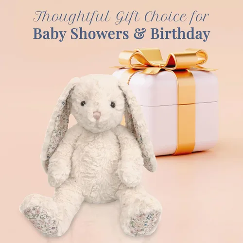 Miniatura 6 de MON AMI Faith Bunny - Animal de peluche de 17 pulgadas para niños y niñas, juguete de peluche suave de conejo crema, compañero para acurrucarse
