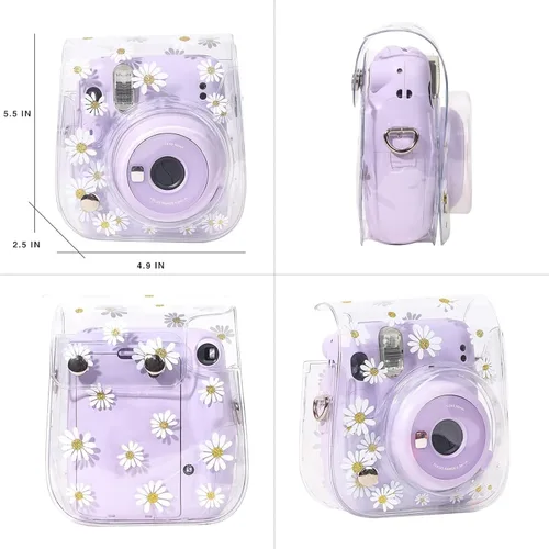 Miniatura 5 de Funda transparente para Fujifilm Instax Mini 12/13/11/9/8 - Funda para cámara instantánea Instax mini 11 con correas ajustables para el hombro