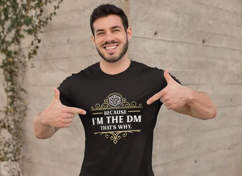 Miniatura 2 de Camiseta para adultos con texto en inglés "Because I'm The DM That's Why RPG Game Master