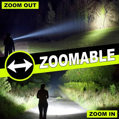 Miniatura 4 de iodoo Linterna recargable 3 en 1 de 5000 lúmenes, luz fuerte para exteriores de mazorca, haz de zoom de 5000 mAh, luz de flash LED con imán de falla