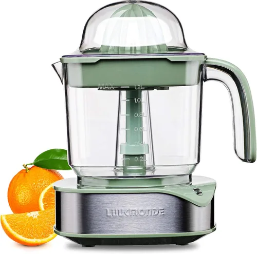 Exprimidor eléctrico de cítricos de 1.2 L, gran volumen, exprimidor de naranja con potente motor y lámpara de trabajo LED, exprimidor eléctrico de