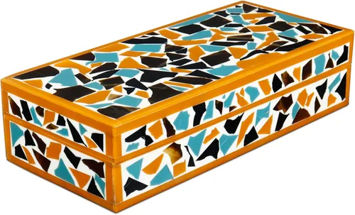 Miniatura 56 de Handicrafts Home Caja de recuerdo decorativa de 8 x 5 – Pequeña caja organizadora con tapa, almacenamiento decorativo Boho, caja de memoria retro