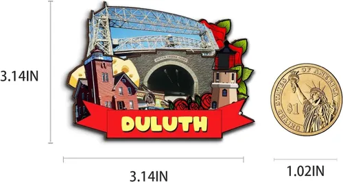 Miniatura 3 de Duluth - Imán de madera para nevera, diseño 3D, diseño de Minnesota USA, recuerdos coleccionables, decoración hecha a mano, 2