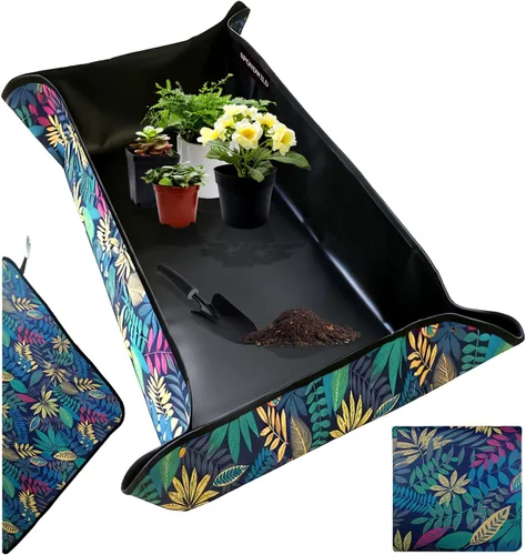 Miniatura 14 de Tapete grande de trasplante de plantas, tapete grueso impermeable para macetas, tapete de jardinería para suculentas, tapete portátil