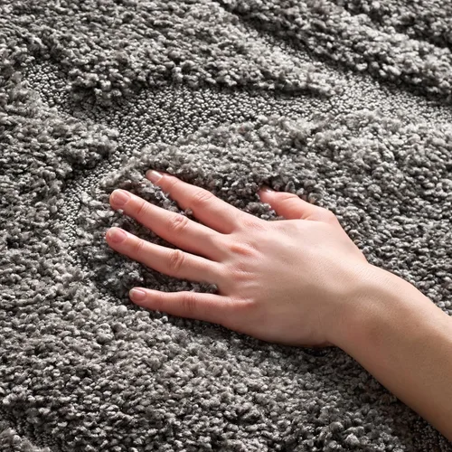 SAFAVIEH Florida Shag Collection - Alfombra decorativa, 3 pies 3 pulgadas x 5 pies 3 pulgadas, gris, diseño de volutas, no desprende pelusa y de