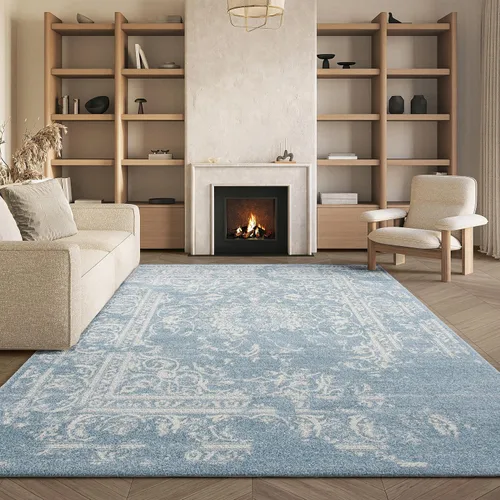 Miniatura 25 de SAFAVIEH Colección Adirondack Alfombra de Área - 4' Redonda, Marfil y Plata, Diseño Oriental Envejecido, No Desprende Pelusa y de Fácil Cuidado
