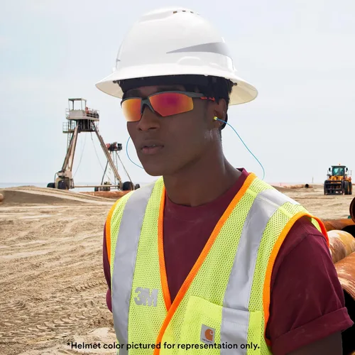 Miniatura 7 de 3M Hard Hat SecureFit H-800 Series Casco de seguridad estilo ala completa con sensor Uvicator, suspensión de trinquete de difusión de presión de 4