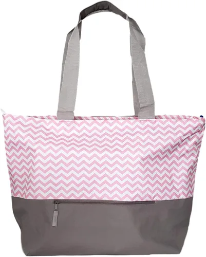 Miniatura 2 de Bolsa de fin de semana con estampado de cheurón XL con asas de malla y bolsillo exterior con cremallera