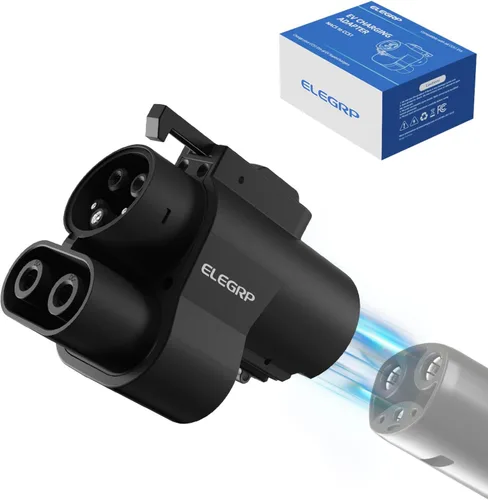 ELEGRP Adaptador NACS a CCS, carga rápida de 500 A/1000 V CC, adaptador de cargador Tesla a CCS EV, compatible con Ford, GM, Nissan, Rivian EVs,
