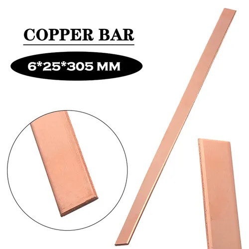 Miniatura 3 de Barra plana de cobre 110, 1/4" de grosor x 1" ancho x 12" de largo barra plana de cobre, 0.236 in x 0.984 in x 12.008 in