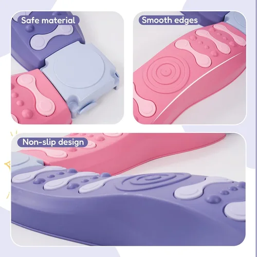 Miniatura 3 de Kids Balance Beam and Stepping Stones, 8 Pcs Toddler Balance Beam, Non-Slip Plastic Stepping Stones, Sensory Toys for Toddlers, Kids,Active Play for