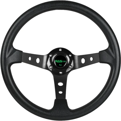 Miniatura 9 de RASTP - Volante universal de carreras, volante de deriva de plato profundo de 13.8 pulgadas/350 mm con 6 pernos de agarre de vinilo y aluminio