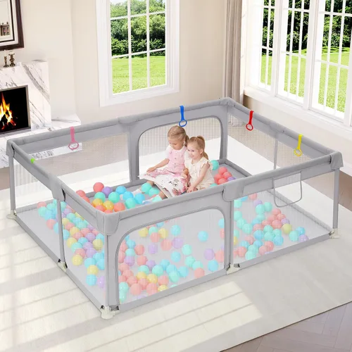 Miniatura 13 de Dripex Corralito para bebés, corralito pequeño de 47×47 pulgadas para bebés, corralito de juegos para bebés con mayor seguridad