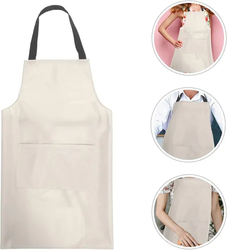 Miniatura 9 de Delantal de cocina impermeable para mujeres y hombres, delantal de cocina de PVC con bolsillo grande para lavar utensilios y cocinar