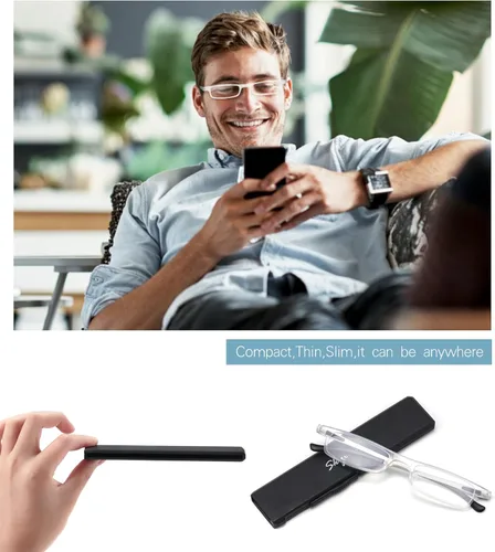 Miniatura 2 de Gafas de lectura plegables ultradelgadas y ultraligeras para mujeres y hombres TR90 con bloqueo de luz azul anti UV/fatiga ocular, plegables