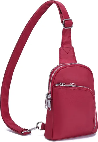 Miniatura 10 de INICAT Bolsos cruzados pequeños de nailon para mujer, bolsa de 1 litro para hombre, bolsa de hombro, riñonera, artículos esenciales de viaje
