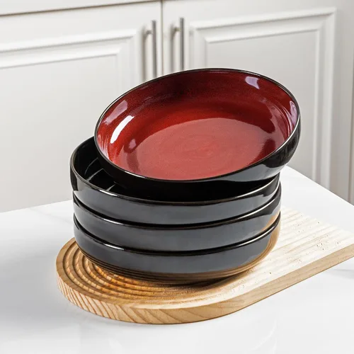 Miniatura 10 de LERATIO Tazones grandes de cerámica para pasta de 8.5'', tazones de 36 oz para servir pasta, juego de 4 para cocina, tazones anchos para fruta