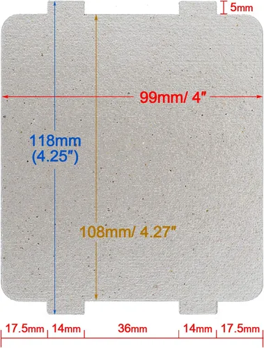 Miniatura 2 de OIIKI 5 fundas para guía de ondas, piezas de colocación de microondas, accesorios gruesos de aislamiento térmico, hoja de mica universal para horno