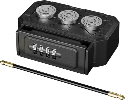 Caja magnética con cerradura de llave, soporte magnético para llaves debajo del automóvil, soporte magnético para llaves ocultas, oculta una llave