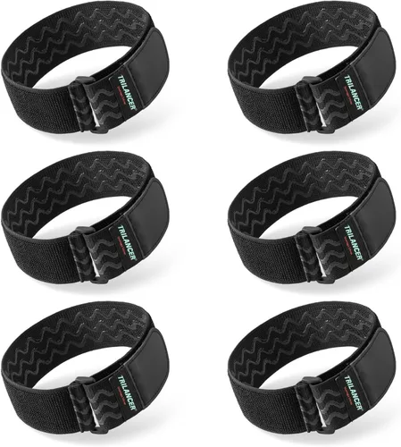 Miniatura 9 de Trilancer Correas elásticas con tiras antideslizantes, 24 x 2 pulgadas (paquete de 4) correas multiusos de gancho y bucle para manguera, cables