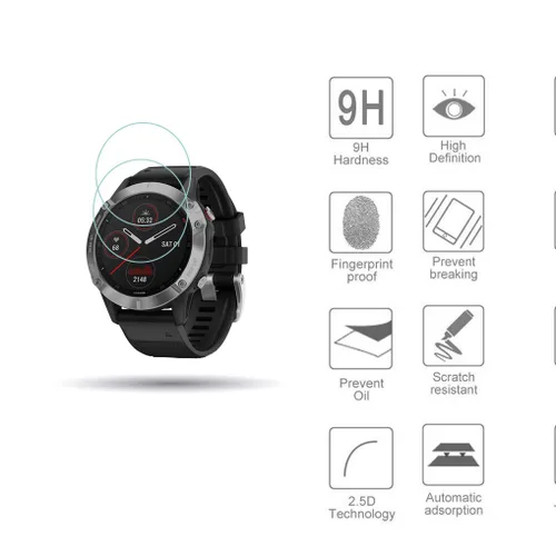 Miniatura 4 de Paquete de 2 cables para Garmin Fenix 6/6 Pro/6 Zafiro/6 de carga solar y 2 protectores de pantalla de vidrio templado HD gratis y 8 protectores