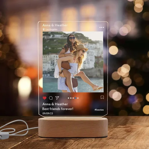 Miniatura 23 de Regalo especial de Navidad, lámpara de luz nocturna personalizada, fotos en placa acrílica, regalo para papá, mamá, regalo para familia, cumpleaños