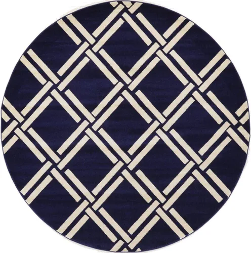 Miniatura 125 de Unique Loom Trellis Collection - Alfombra geométrica moderna azul marino (9 pies x 12 pies)