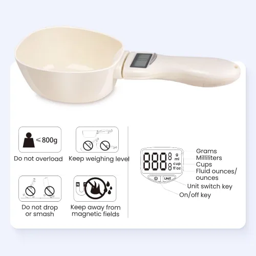 Miniatura 5 de Cuchara medidora digital, escala de medición de alimentos 2024 con pantalla LCD, cuchara de medición digital de alta precisión de 28.22 oz/0.04 oz