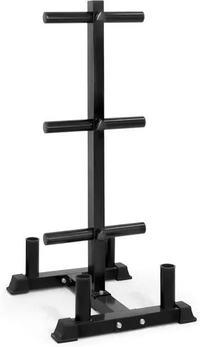 CAP Olympic Bumper Plate Tree Rack with Barbell Holders, Heavy-Duty Weight Plate Storage Rack for Home Gym, Steel Olympic Plate Organizer Stand,