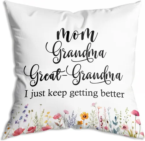 Miniatura 10 de Regalos para abuela, fundas de almohada de 18 x 18 pulgadas, regalos de anuncio de embarazo para abuela, regalos de bisabuela de nietos, regalo