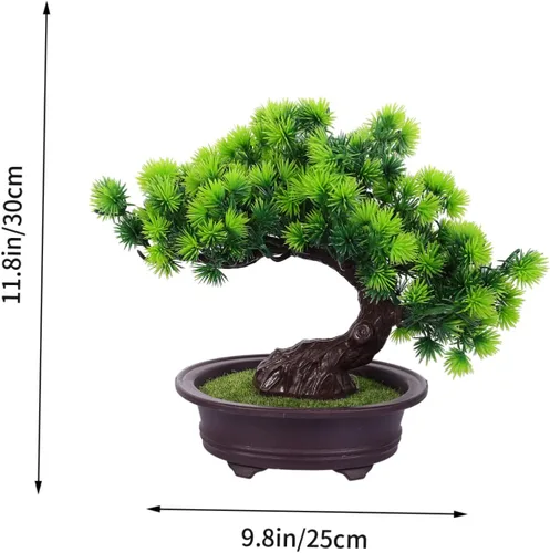 Miniatura 4 de NOLITOY Decoración de pino en maceta, plantas de plástico para exteriores, decoración de mesa al aire libre, decoración de oficina pequeña, árbol
