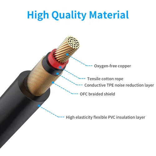 Miniatura 4 de BestSounds Cable de guitarra eléctrica de 10 pies, cable de instrumento para bajo, guitarra, amplificador de bajo, amplificador de bajo, cable