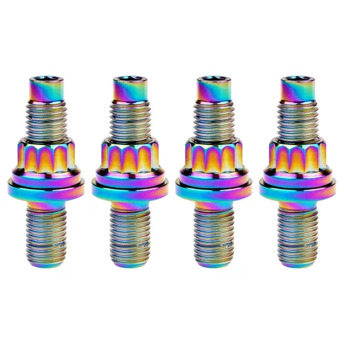 Miniatura 9 de Tornillo de titanio M8 M10x45 54 55 2.559 in paso 1.25 Kit de pernos de escape automotriz Kit tornillos, tuercas y arandelas Kit de 4 piezas