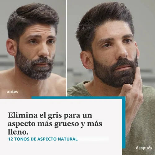Miniatura 2 de Just For Men - Tinte para bigote y barba, tinte para barba para hombres con cepillo, incluye queratina, biotina, aloe vera y aceite de coco