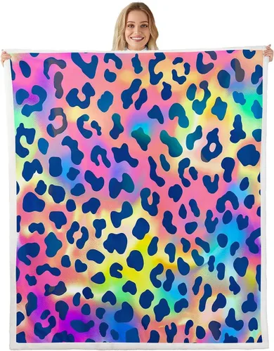 Miniatura 36 de Feelyou Manta de Felpa para Niños con Dibujos de Perros para Cama de Sofá, Manta Sherpa de Perro de Dibujos Animados para Niñas, Rosa, Floral