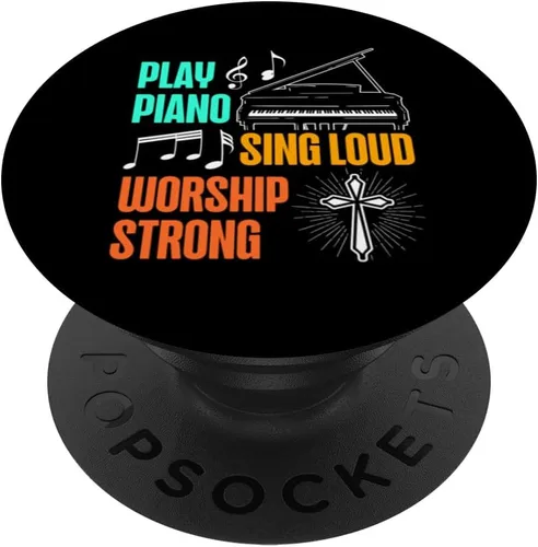 Toca Piano Cantar Fuerte Adoración Fuerte Reproductor de Piano Amante de la Música PopSockets Estándar PopGrip