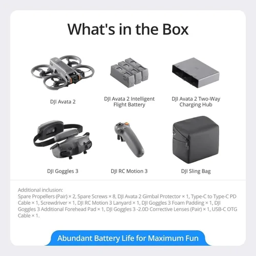 Miniatura 6 de DJI Avata 2 Fly More Combo (3 baterías), drones FPV con cámara para adultos 4K, experiencia inmersiva, acrobacia de un solo empuje, protector